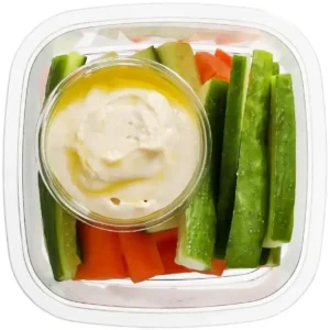 Fresh Cut Carrots & Cucumbers with Plain Hummus